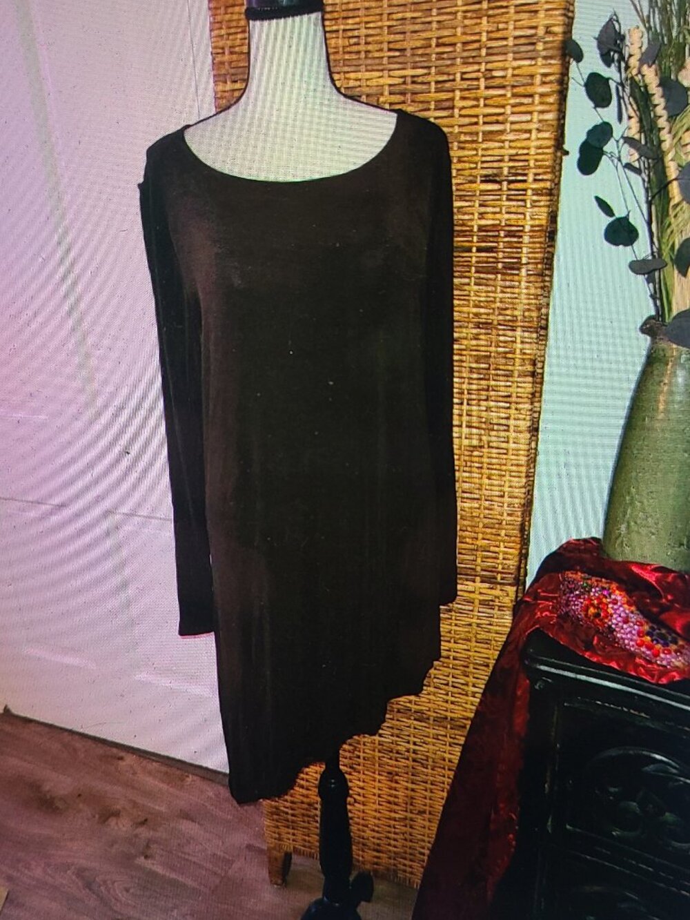 Chico’s Travelers Women’s 3 or XL Long Sleeve Brown Asymmetrical Hem Tunic